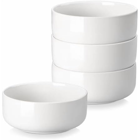 24 OZ Cereal Bowls, 5.8 Inch Soup Bowls Ceramic Bowl Sets of 4, Breakfast Bowls Set for Kitchen, Dishwasher Microwave Oven Safe, White