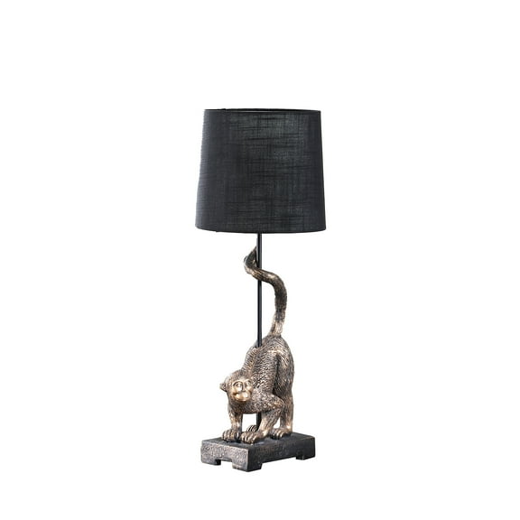 24" Old World Antique Bronze Capuchin Monkey Polyresin Table Lamp