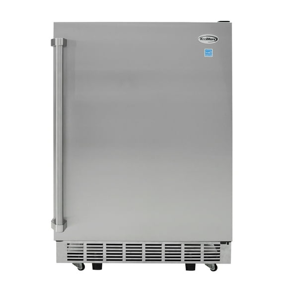 24" Outdoor Stainless Steel Refrigerator 5.5 Cubic Foot Capacity with Automatic defrost, Blue LED lighting and IPX4 Rating