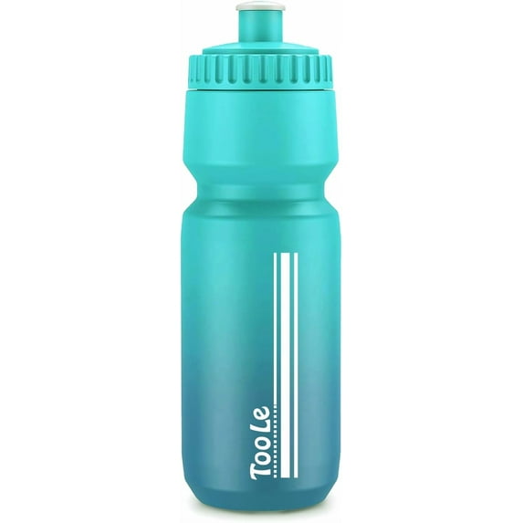 24 Oz Bicycle Squeeze Water Bottle,Bike Water Bottle Leakproof BPA Free with Capacity Scale Pull Top Lid, Reusable, for Bicycle, Gym,Camping, Hiking