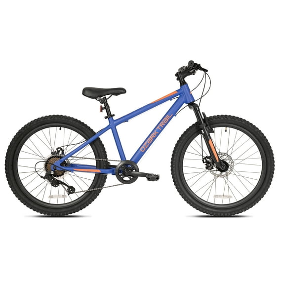 Ozark Trail 24" M.1 Vibe Mountain Bicycle, 8 Speed, Blue, Fits Riders 4'6" - 5'6", Teen, Unisex, Online Only