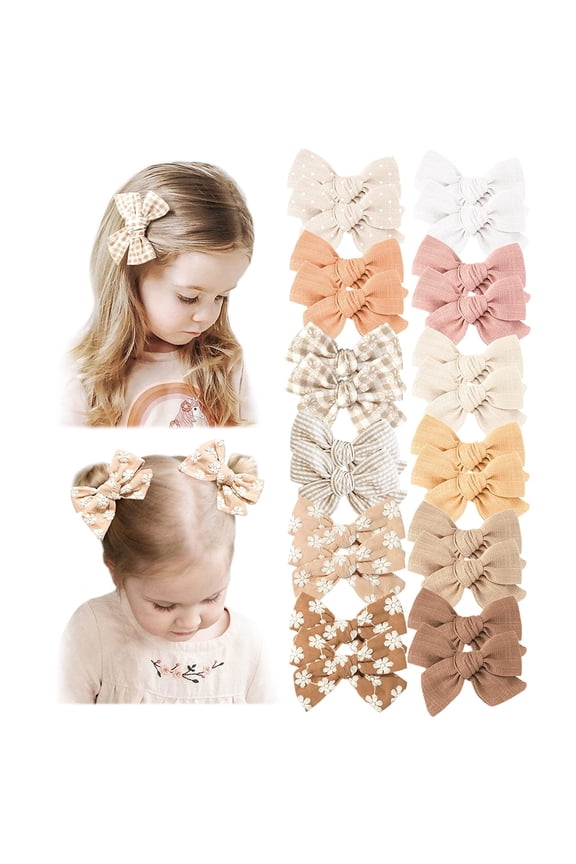 24 PACK Baby Girls Hair Bows Clips Hair Barrettes Accessory for Babies Infant Toddlers Kids in Pairs