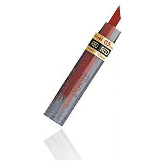 (24 PACK) Pentel (PPB-5RD) Colored Lead, 0.5mm Red 12 Leads, Sold Individually
