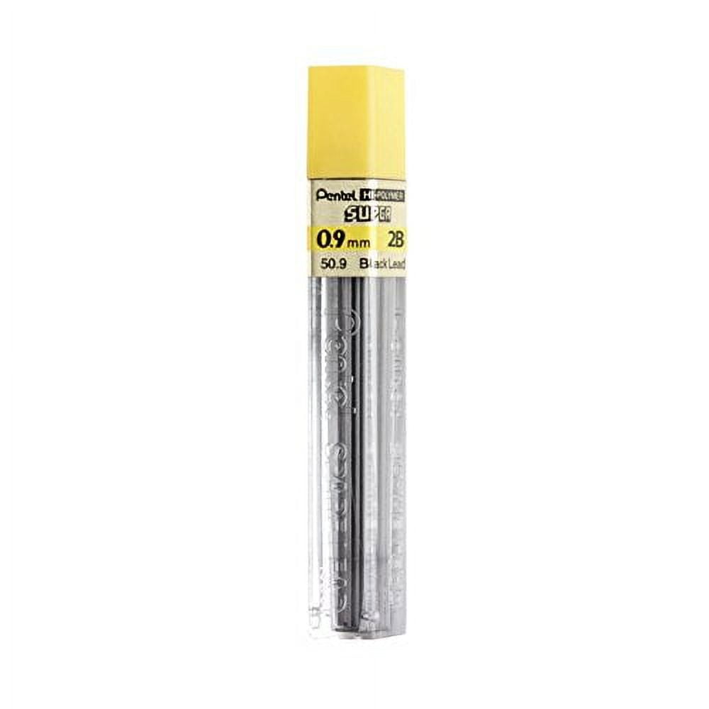 Super Hi-Polymer Lead Refills, 0.9 mm, HB, Black, 15/Tube Super Hi-Polymer Lead Refills, 0.9 mm, HB, Black, 15/Tube