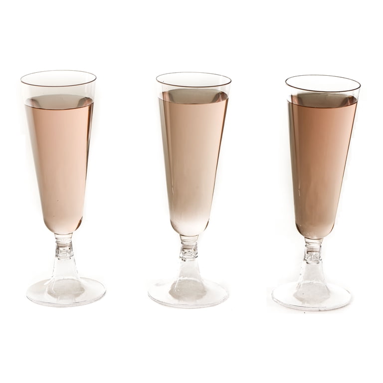 Party Dimensions Plastic Champagne Flutes - Clear 5 Oz Cups, Pack Of 6, Reusable Disposable Glasses