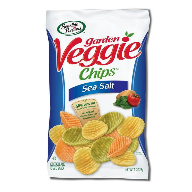 24 PACKS Sensible Portions Garden Veggie Chips, Sea Salt, 1 Ounce