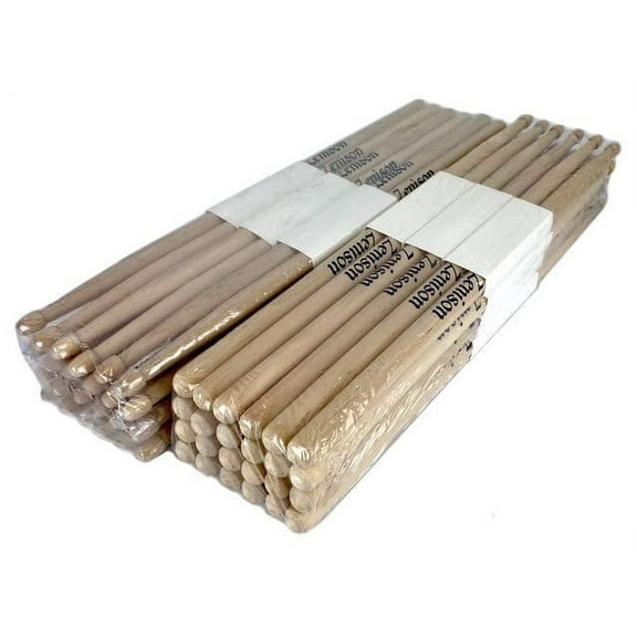 24 PAIRS - 7A WOOD TIP NATURAL MAPLE DRUMSTICKS - PRO 48 DRUM STICKS NEW