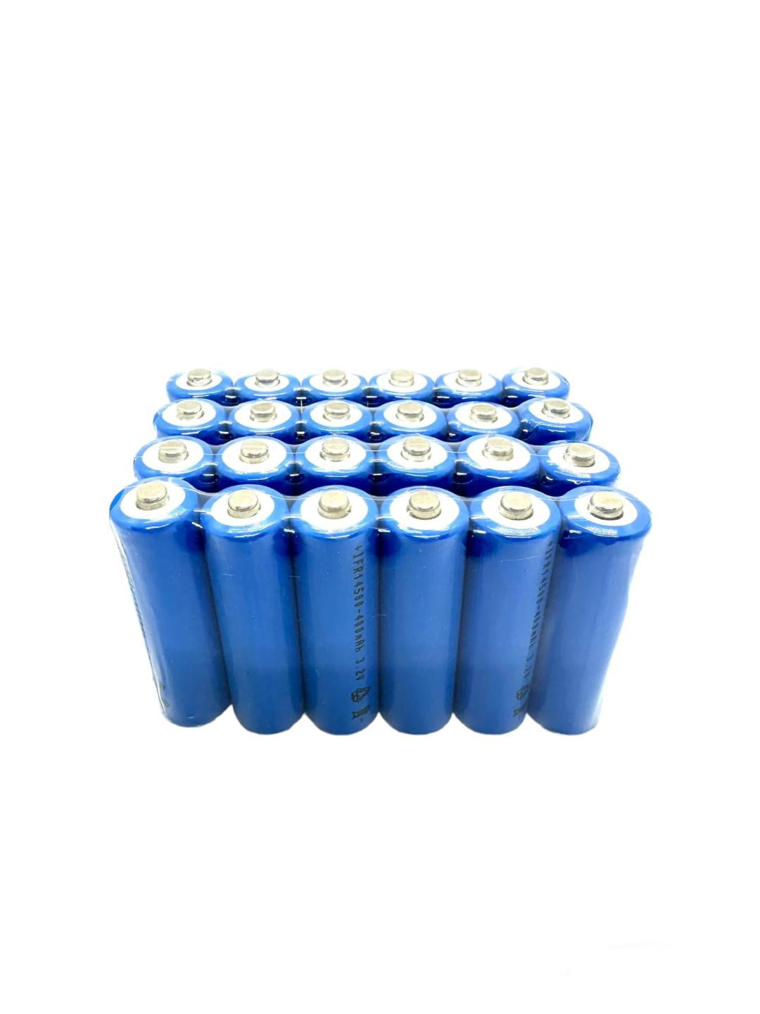 24-PCS 14500 LiFePO4 AA 3.2V 400mAh Rechargeable Batteries Solar Lights RELIGHTABLE IFR14500 14500TU24