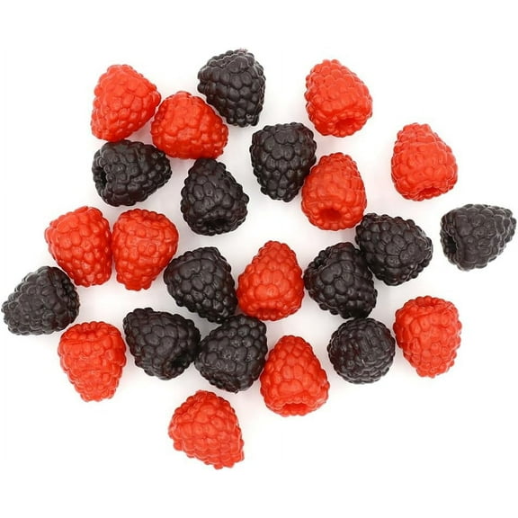24 PCS Artificial Fake Raspberry, Kitchen and Balcony Fake Raspberry Decoration, Realistic Raspberry Arrange Wedding Party, Shooting Props Raspberry Display