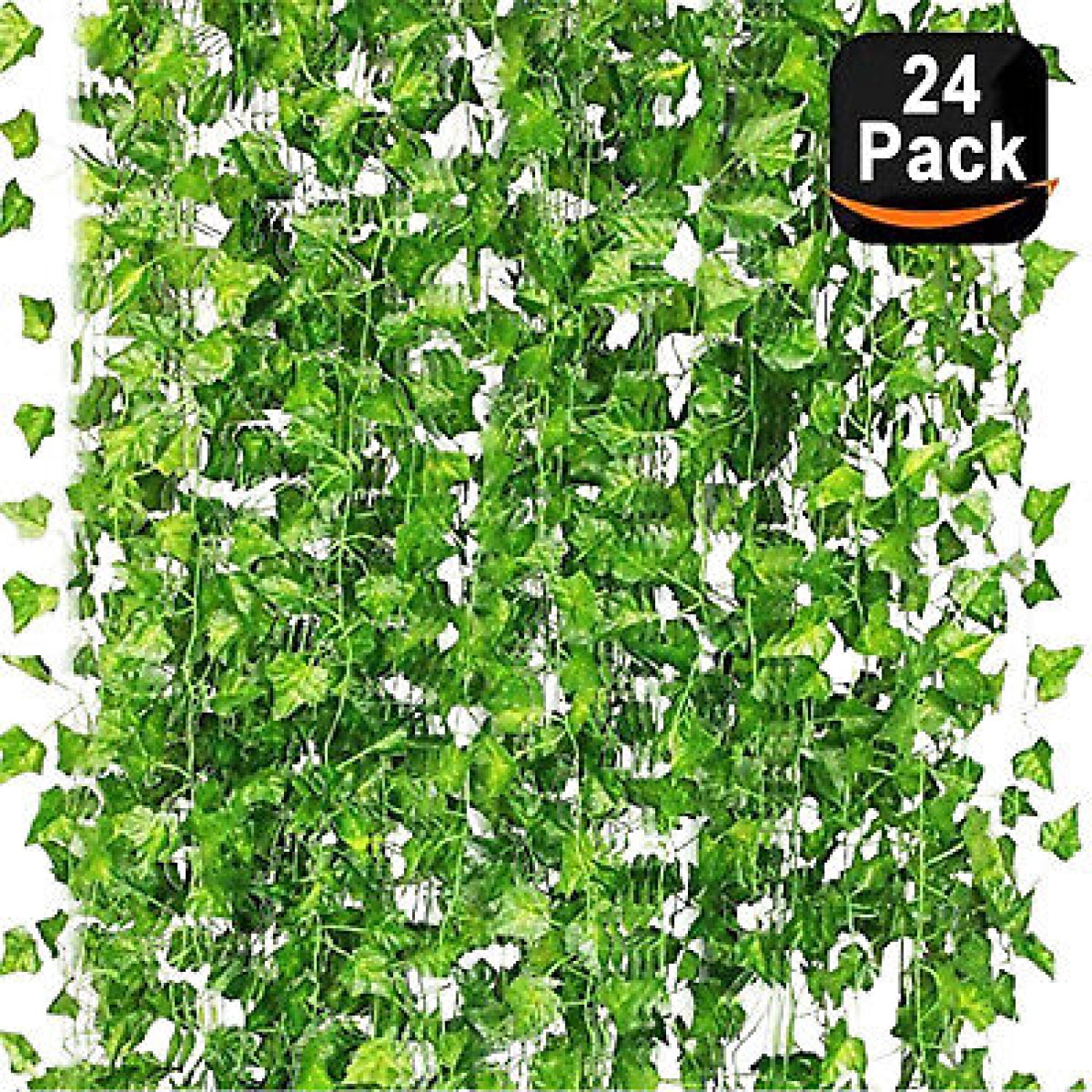 💝 24 PCS Artificial Leaf Plants Fake Hanging Plants Vine Home Decor