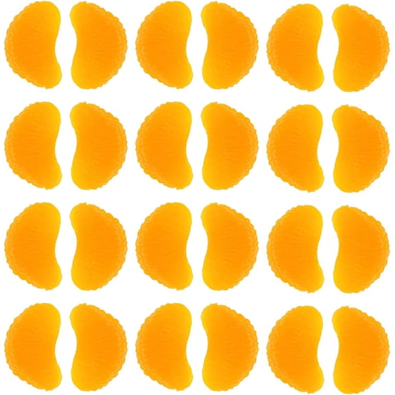 24 PCS Artificial Orange Chunks Realistic Fruit Decoration Faux Lifelike Plastic Fruit Ornament Home Party Festival Office Kitchen Tabletop