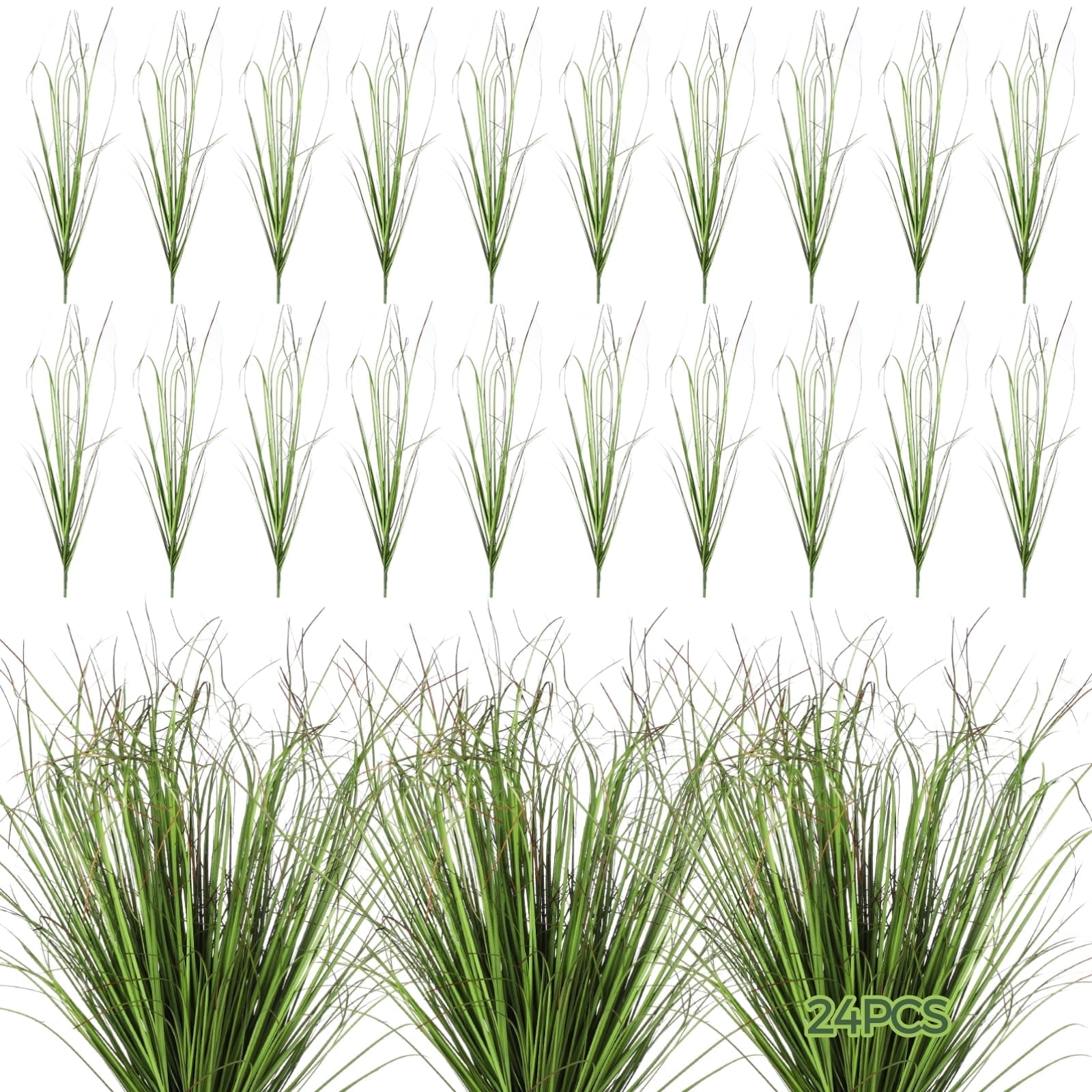 24 Pack Red-Tipped Faux Reed Grass - Realistic Artificial Reed Plants ...