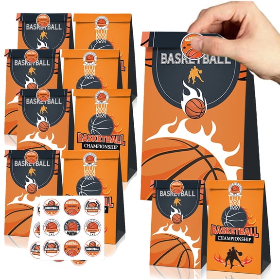 24 PCS Basketball Party Goodie Bags Party Favor Bags Party Supplies Decorations Basketball Gift Bags