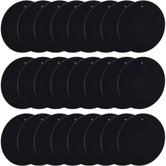 24 PCS Black Acrylic Circle Sheet with Hanging Holes 4" Acrylic Round Disc 2mm Thick Blank Plastic Panel for Painting DIY Crafts Acrylic Circle Boards Pendant for Picture Frame for DIY