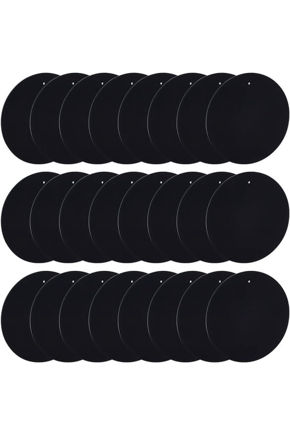 24 PCS Black Acrylic Circle Sheet with Hanging Holes 4" Acrylic Round Disc 2mm Thick Blank Plastic Panel for Painting DIY Crafts Acrylic Circle Boards Pendant for Picture Frame for DIY