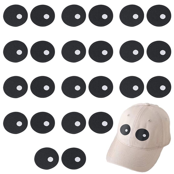 24 PCS Black and White Eyes Iron-On Patches - 2.3x2.1inch Polyester Embroidery Cloth Eyes for DIY Clothes Jackets Hats Jeans