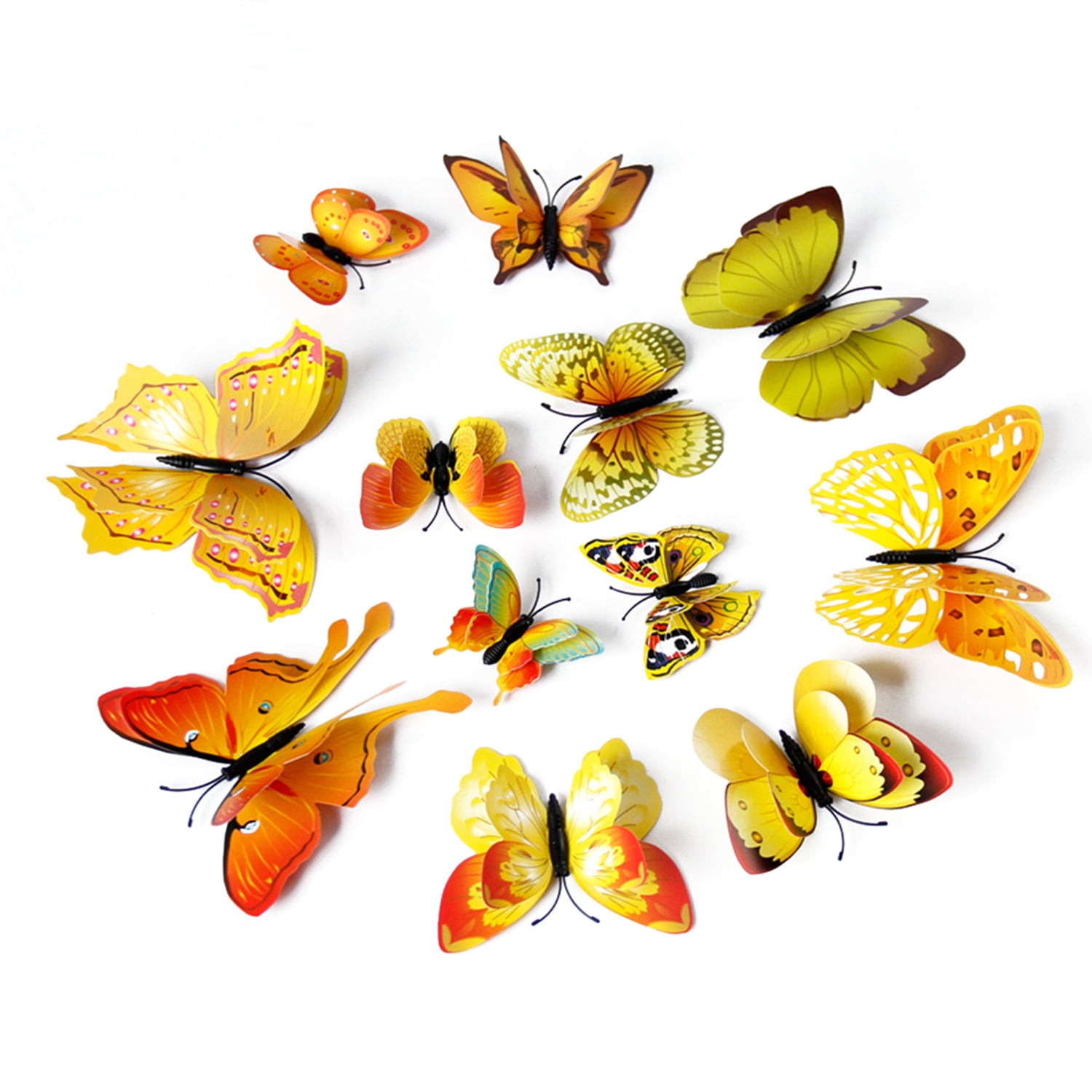 Colorful 3D Butterfly Stickers With Magnets - 72 Pieces For Party Decor, Wall, Fridge (12 Styles) - View #11