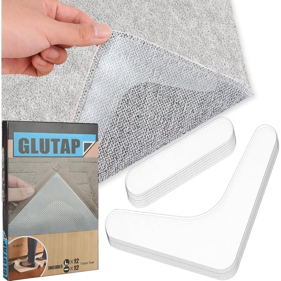 24 PCS Carpet Tape,Carpet Edge Anti - Curling Fixer, Non-Slip Carpet Pad Suitable for Tiles and Hardwood Floors