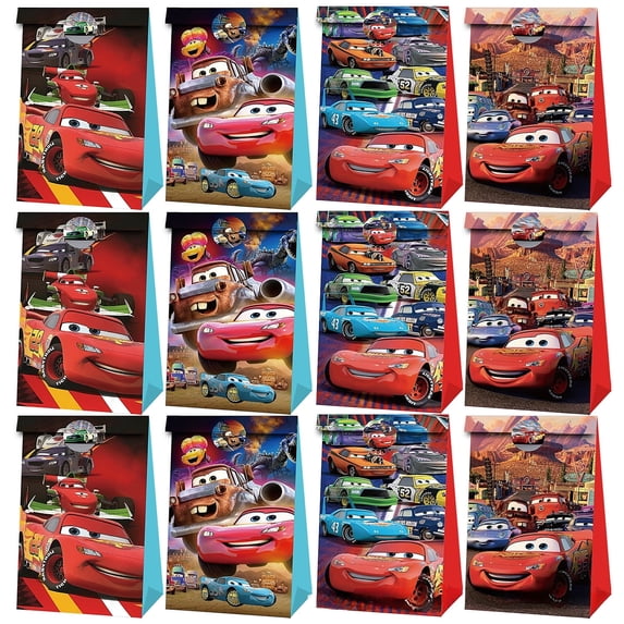 24 PCS Anime Party Favor Candy Bags for CartoonThemed Birthday Supplies Decor,Kids Birthday Game Party Kraft Paper Goodie Gift Bag Decorations