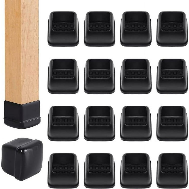 Ezprotekt 24 Pcs Chair Leg Sliders for Carpet Square Chair Glides Teflon Furniture Pads Bar Stool Chair Leg Protectors Caps Carpet Sliders Covers Cups for