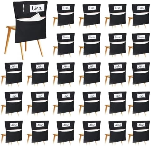 24 PCS Chair Pockets for Classroom, 20 x 17 Inch Large Chairback ...