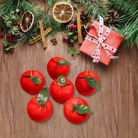 24 PCS Christmas Tree Hanging Decorations Small Red Apples Pendant,2.3 Inch Mini Hanging Ornaments Christmas Tree Apple Pendant Baubles,Fake Apple Pendants for Xmas Tree Holiday Party Supplies