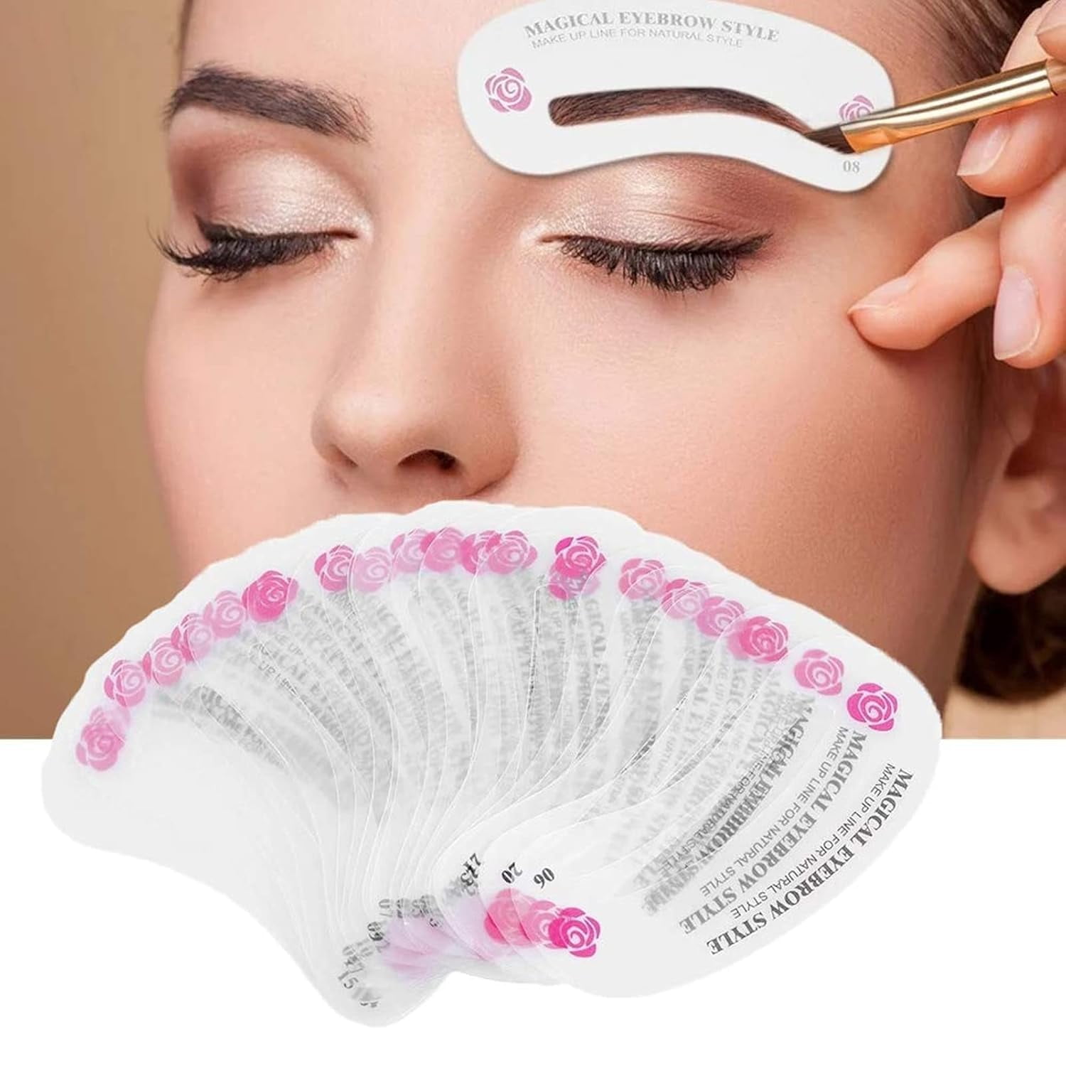 24 PCS Eyebrow Shaping YPF5 Stencils, Kalolary Eyebrow Grooming Stencil