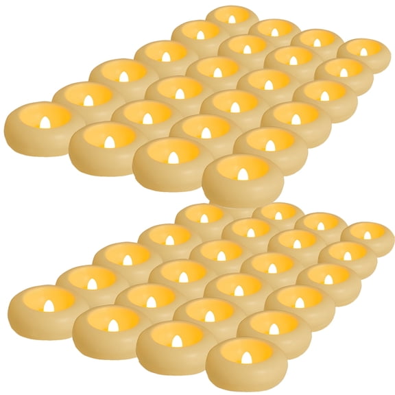 24 Pack Floating LED Candles, Waterproof Battery Powered Tea Lights for Pool, Wedding Centerpieces, Bath & Table Decor, Warm White, Safe Flameless Candles
