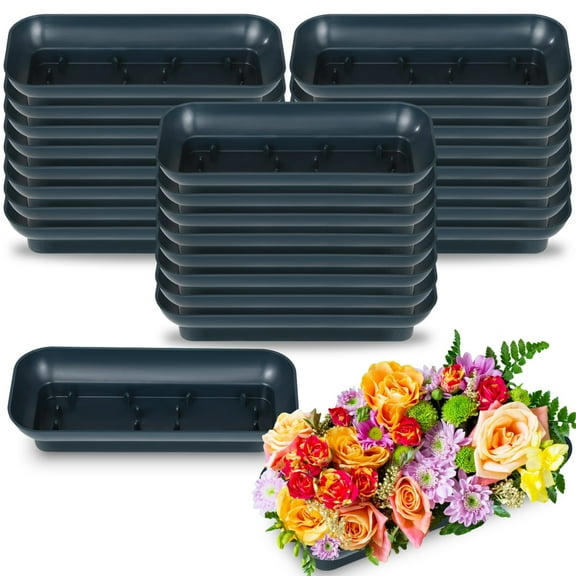 Floral Arrangement Bowls, 24 PCS Large Plastic Centerpiece Containers for Wedding Decor, DIY Flower Bases