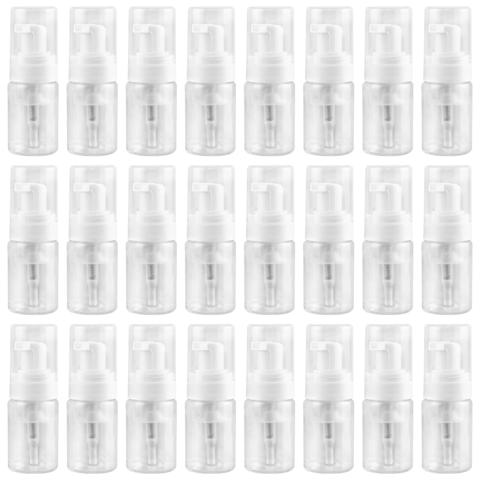 24 PCS Travel Foam Bottles,30 ml Empty Foam Pump Bottles,Leakproof Plastic Container for Travel Size Hand Soap,Shampoo,Lotion,Body Wash