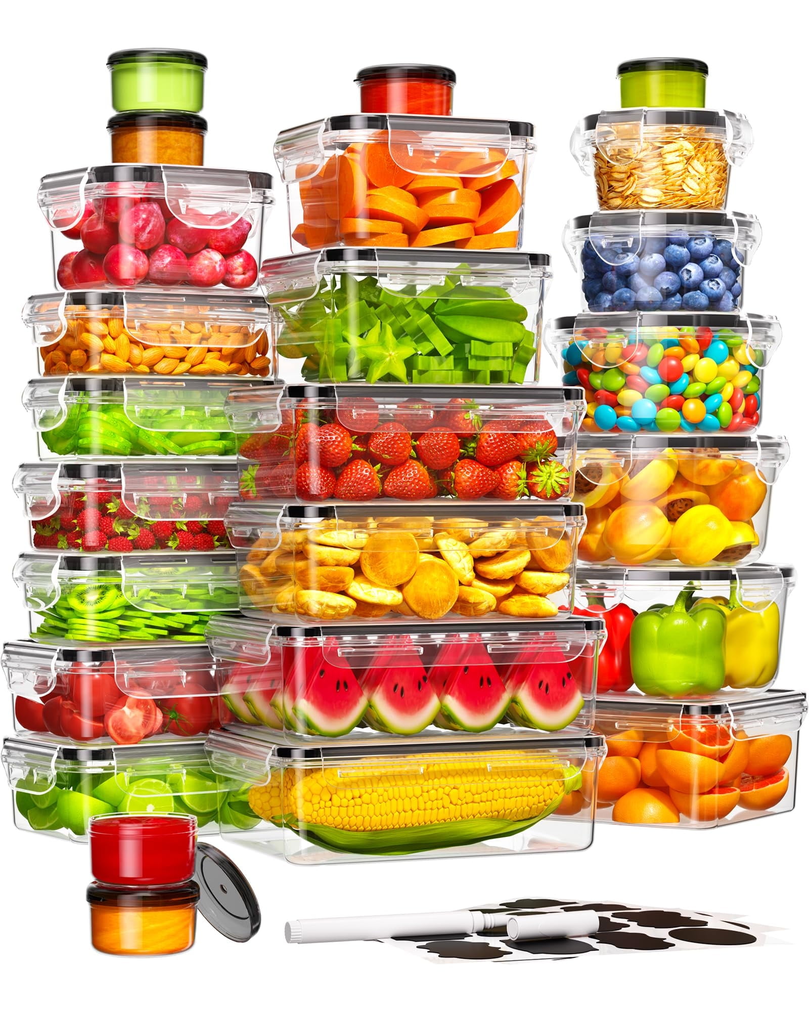 Airtight Storage Containers, 24 Pack - BPA Free for Flour, Sugar ...