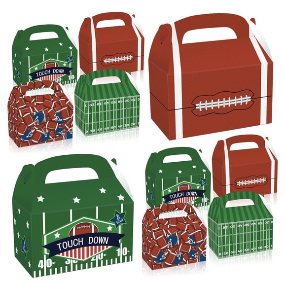 24 PCS Football Gift Boxes Rugby Touch Down Treat Goodie Bags Candy Cookie Boxes For Kid Soccer Theme Party Football Team Dcor