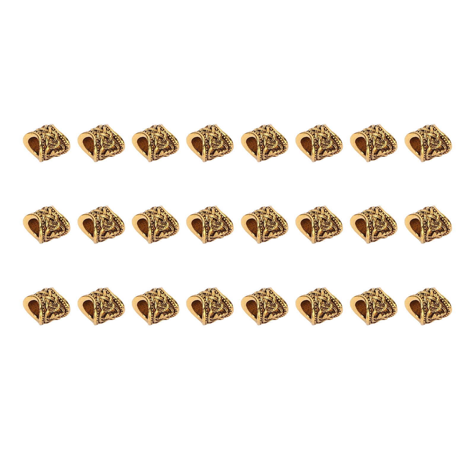 24 PCS Hair Beads Metal Ancient Gold Antique Large Hole Hair Braiding