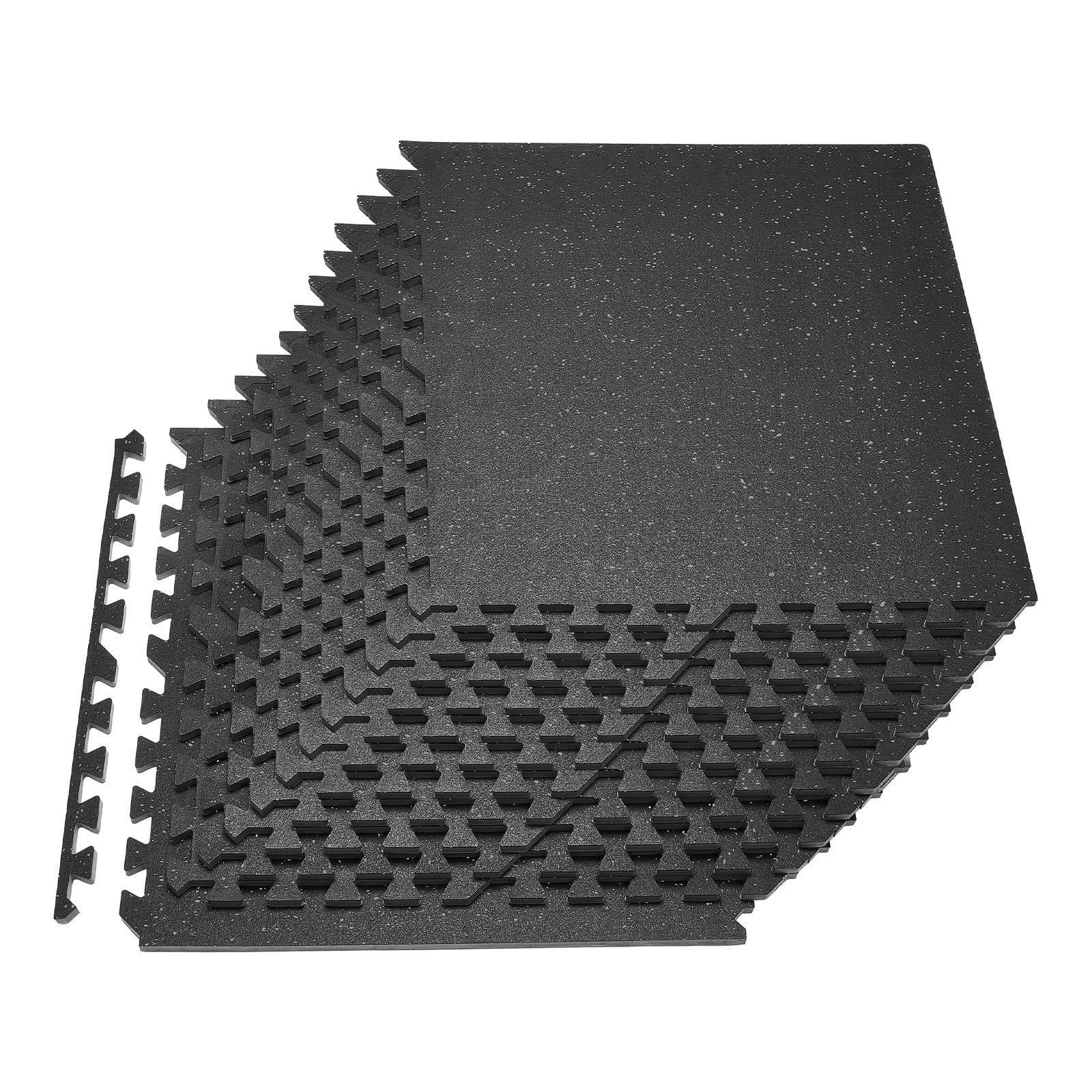 24 PCS High Density EVA Foam Interlocking Exercise Mat Set 24x24x0.56 in Protective Floor Padding with White Dots for Home Gym Office Fitness