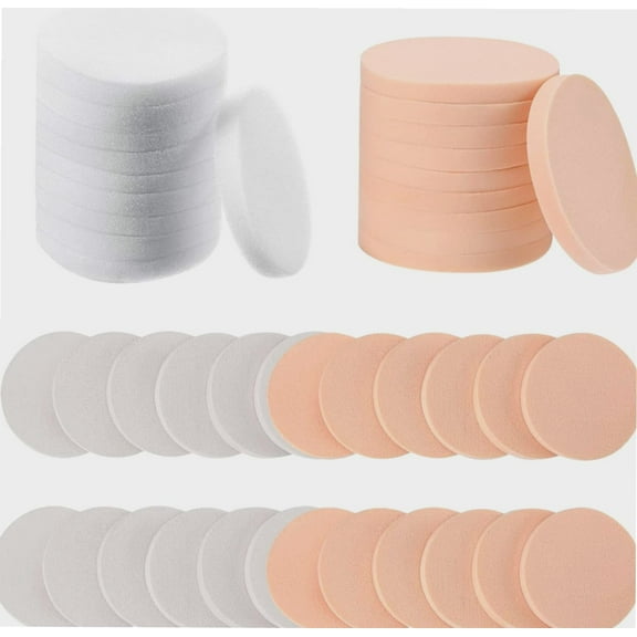 24 PCS Makeup Sponge Set, Soft Latex Round Circle Flat Applicators for Face Paint, Foundation, and Cleansing
