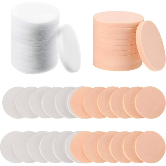 24 PCS Makeup Sponge Set, Soft Latex Round Circle Flat Applicators for Face Paint, Foundation, and Cleansing