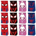 thumbnail image 1 of 24 PCS Spiderman Party Favor Candy Bags for Avenger Themed Birthday Supplies Decor,Kids Birthday Game Party Kraft Paper Goodie Gift Bag Decorations, 1 of 5