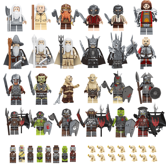 24 PCS Medieval Fantasy Minifigures Building Blocks Set, 1.77inch Collectible Action Figures, Epic Battle Scene Toy for Kids, Christmas Birthday Gift