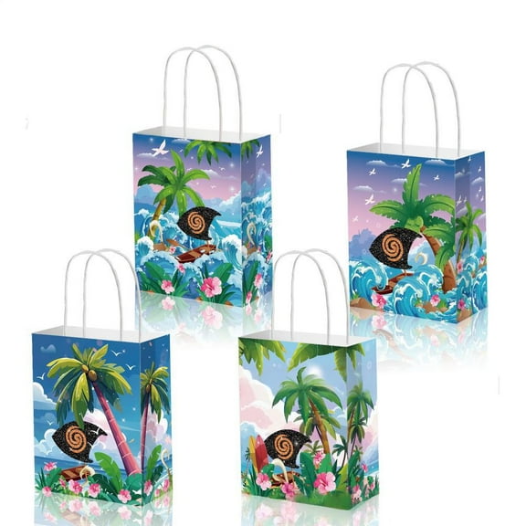 24 PCS Moana Party Favor Candy Bags for Moana Themed Birthday Supplies Decor,Birthday Game Party Kraft Paper Goodie Gift Bag Decorations8.2*6.3*3.15 In