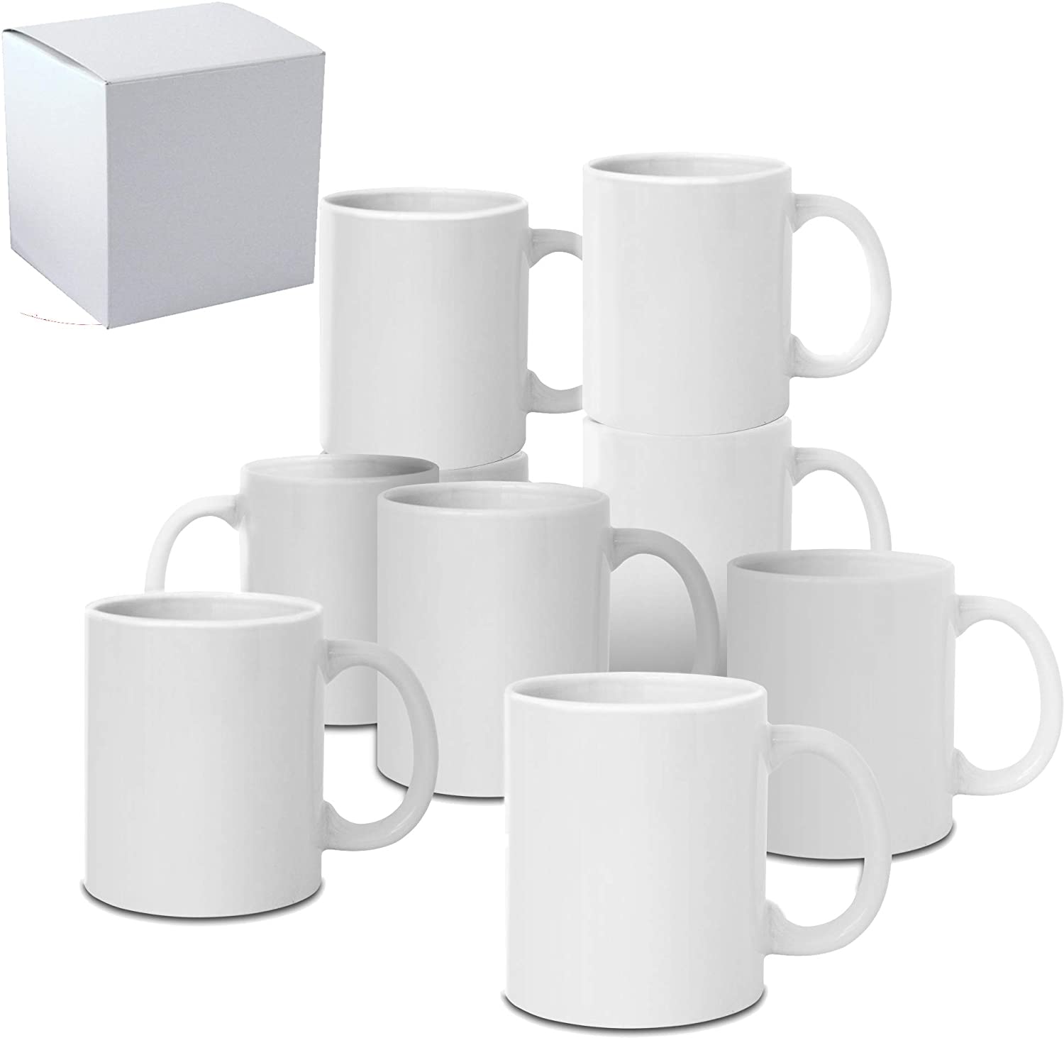 24 PCS Mugs 11 OZ Sublimation Mugs Blank White Mugs Coated Ceramic