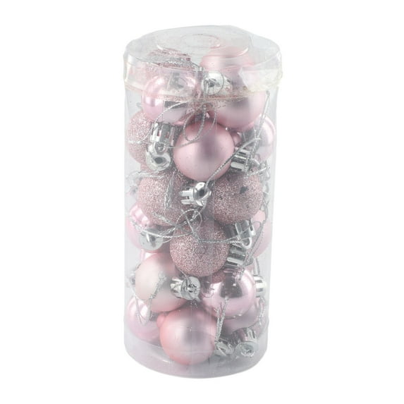 24 PCS Pink Christmas Ornaments Plastic Christmas Ball Ornaments Christmas Pink Ball Tree Decorations Christmas Tree Toys