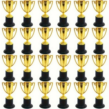 24 PCS Plastic Trophies Mini Trophies Competition Award Trophies Participation Trophies Mini Trophies Celebration Props Party Favors Suitable for Birthday Party Decoration Sports Competition Rewards