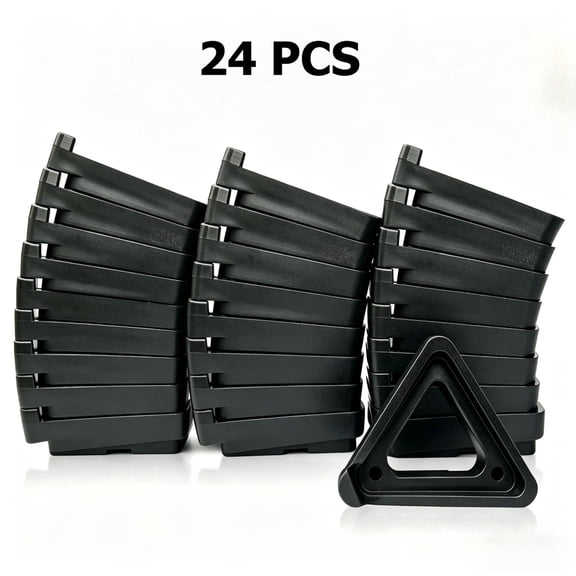 24 PCS Pot Feet for Outdoor Planters, Black Invisible Breathable Plant Risers, Stackable Pot Toes Lifters for Heavy Flower Plant Containers, Indoor Outdoor Garden Use