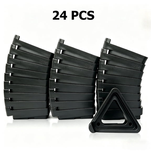 24 PCS Pot Feet for Outdoor Planters, Black Invisible Breathable Plant Risers, Stackable Pot Toes Lifters for Heavy Flower Plant Containers, Indoor Outdoor Garden Use