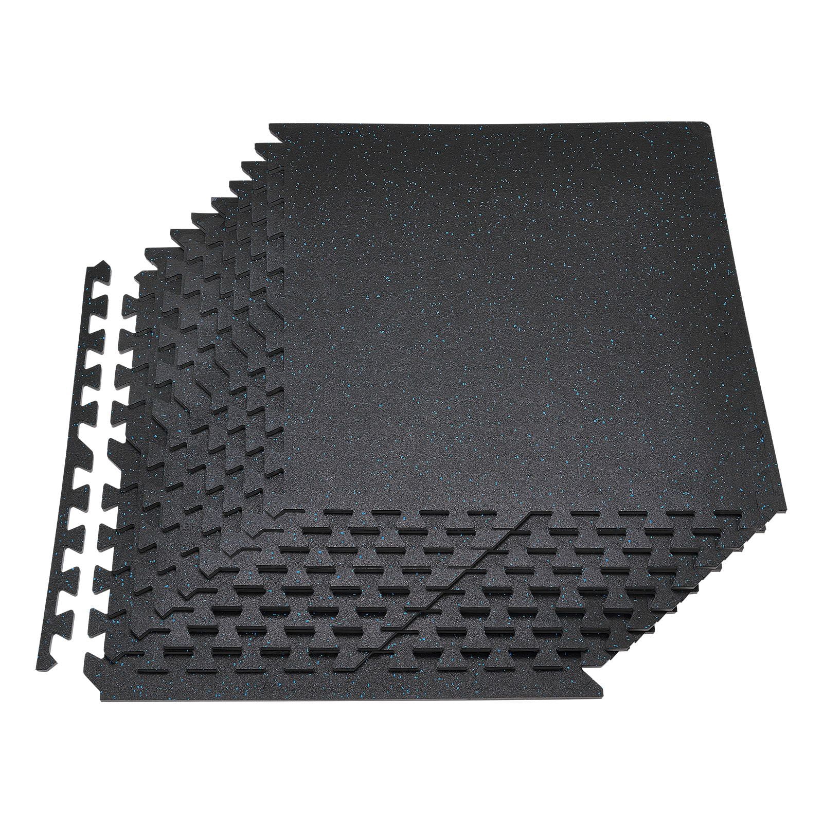 24 PCS Puzzle Exercise Mat, 24x24x0.4in EVA Foam, Interlocking Protective Floor Padding with Blue Dots for Home Gym Office
