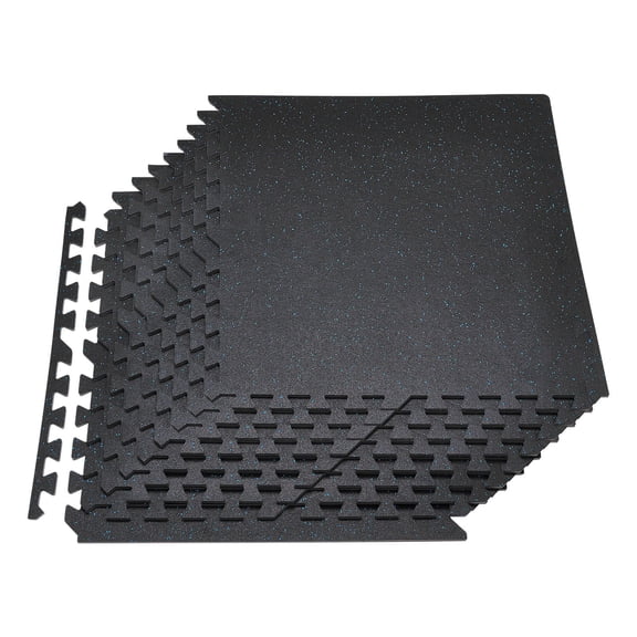 24 PCS Puzzle Exercise Mat, 24x24x0.4in EVA Foam, Interlocking Protective Floor Padding with Blue Dots for Home Gym Office