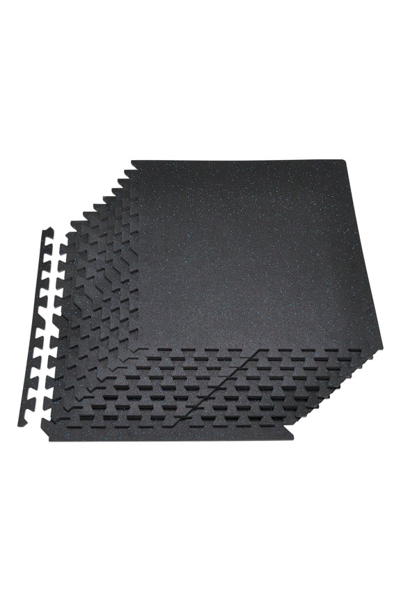 24 PCS Puzzle Exercise Mat, 24x24x0.4in EVA Foam, Interlocking Protective Floor Padding with Blue Dots for Home Gym Office