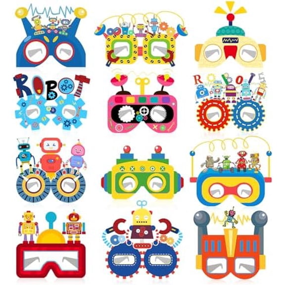 24 PCS Robot Party Paper Eyeglasses, Robot Party Favors Decorations Supplies, Robot Birthday Party Decorations Gifts Photo Booth Props$$Home Decor, Kitchen, & Other