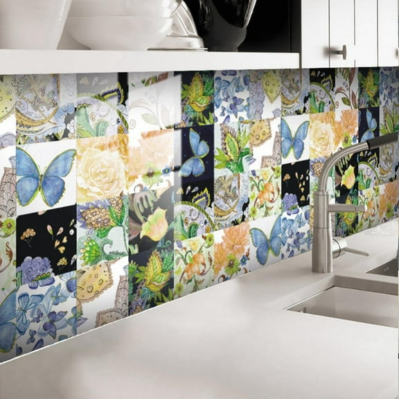 24 PCS Self Adhesive Wall Tile Decals, Waterproof Vinyl Decorative Tile Sticker,Peel and Stick Backsplash for Kitchen Bathroom Home Decor