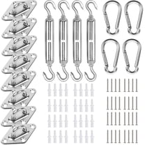 24 PCS Shade Sail Hardware Kit,Shade Sail Hardware Kit 5 inch for Rectangle and Square Sun Shade Sails Installation D